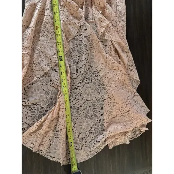 NBD Dainty Lace Dress Womens XS Pink Floral Strapless Ruffle Gown Maxi Romantic - Picture 11 of 14